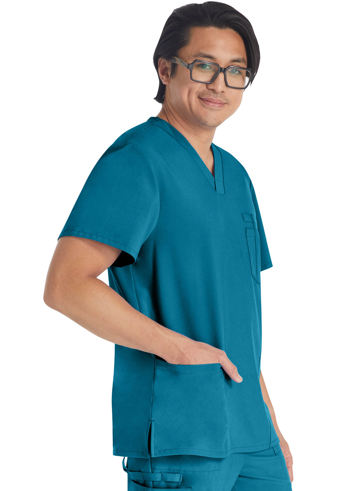Herren Stretch-Kasack mit V-Ausschnitt