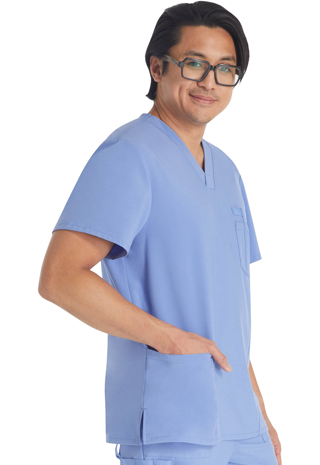 Herren Stretch-Kasack mit V-Ausschnitt