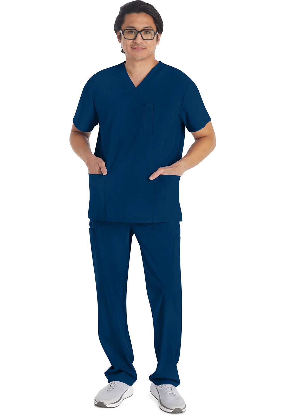Herren Stretch-Kasack mit V-Ausschnitt