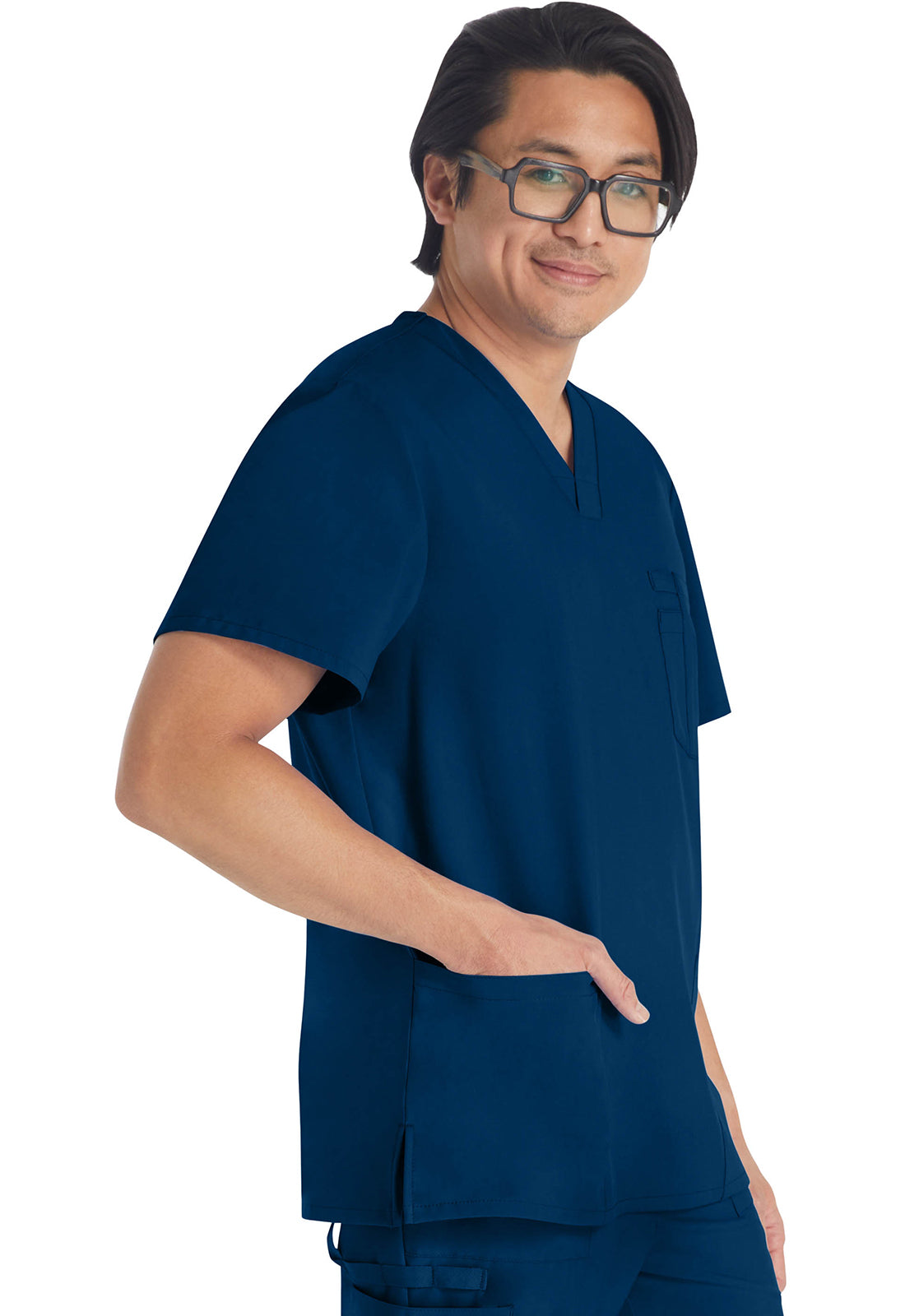 Herren Stretch-Kasack mit V-Ausschnitt