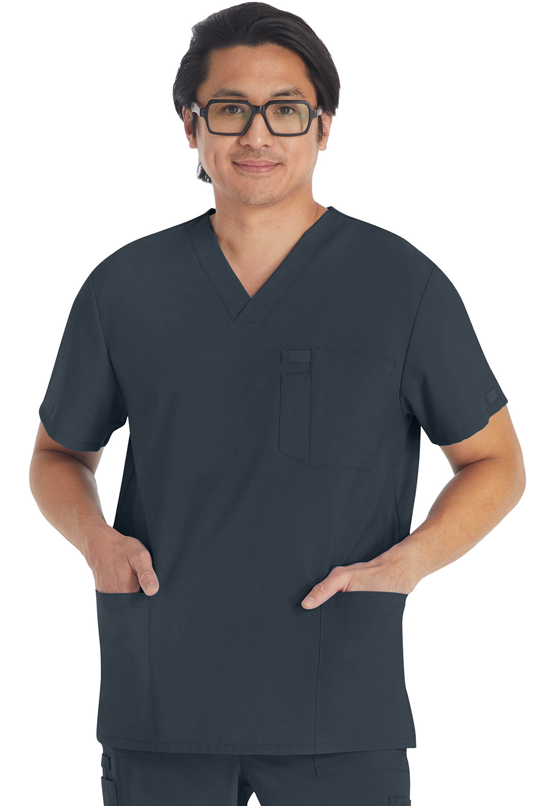 Herren Stretch-Kasack mit V-Ausschnitt