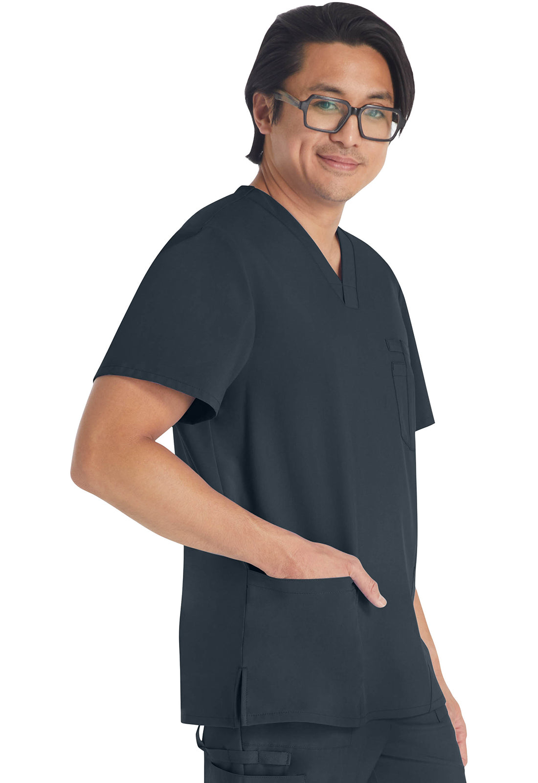 Herren Stretch-Kasack mit V-Ausschnitt