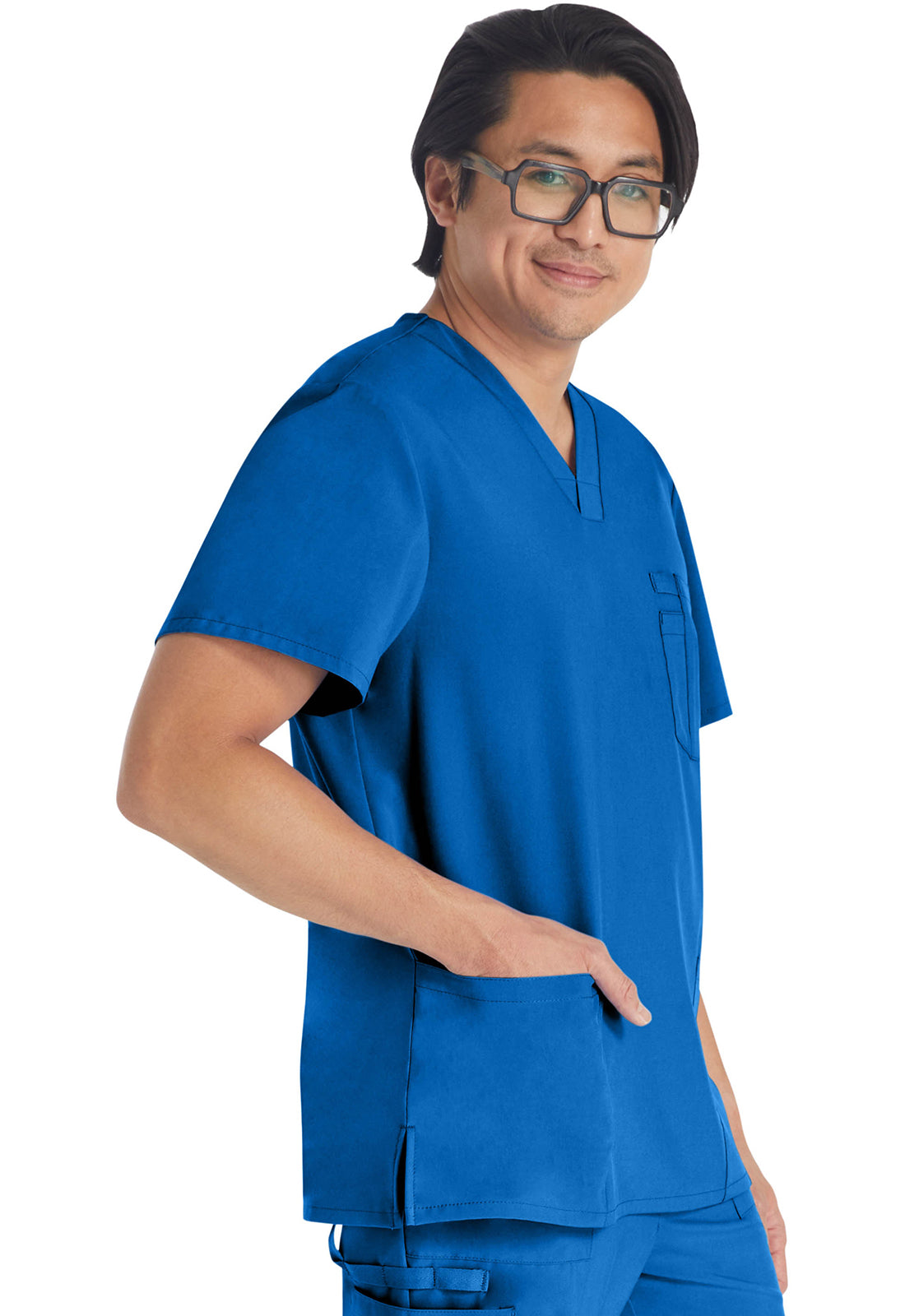 Herren Stretch-Kasack mit V-Ausschnitt