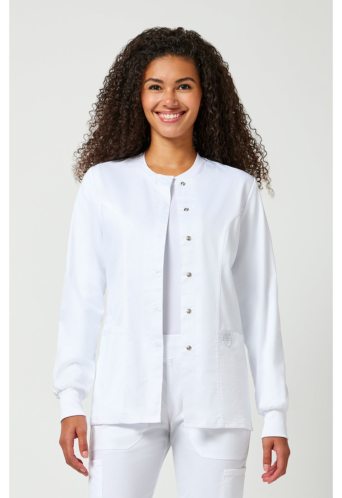 Damen Aufwärmjacke mit Druckknopfleiste