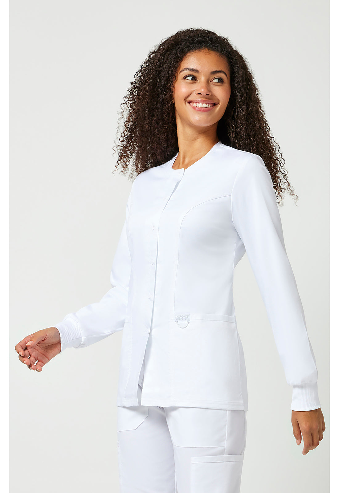 Damen Aufwärmjacke mit Druckknopfleiste