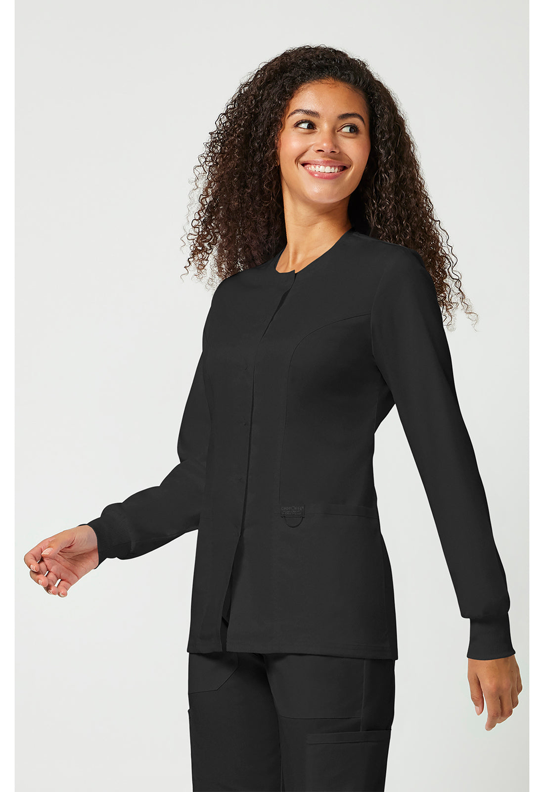 Damen Aufwärmjacke mit Druckknopfleiste
