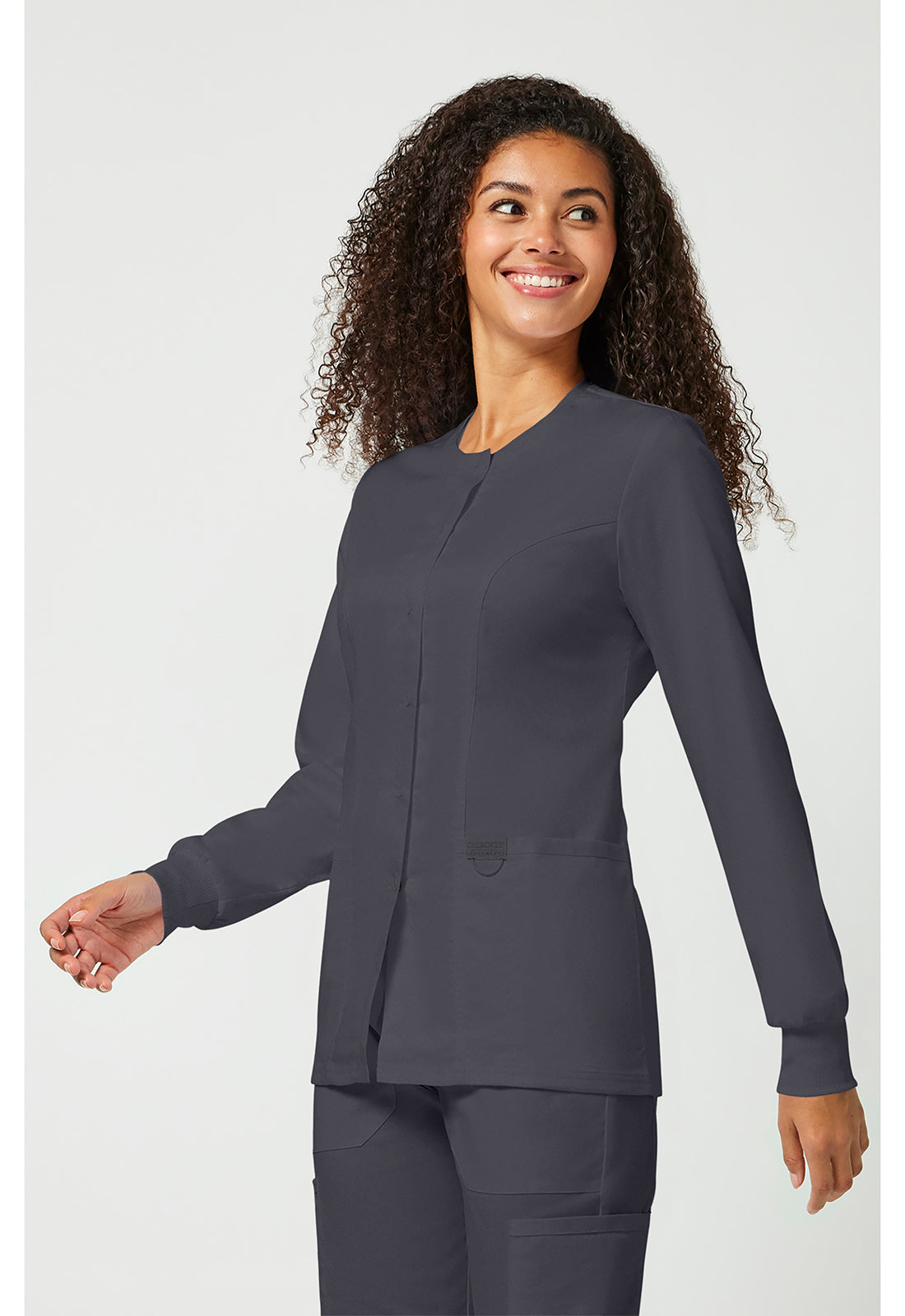 Damen Aufwärmjacke mit Druckknopfleiste