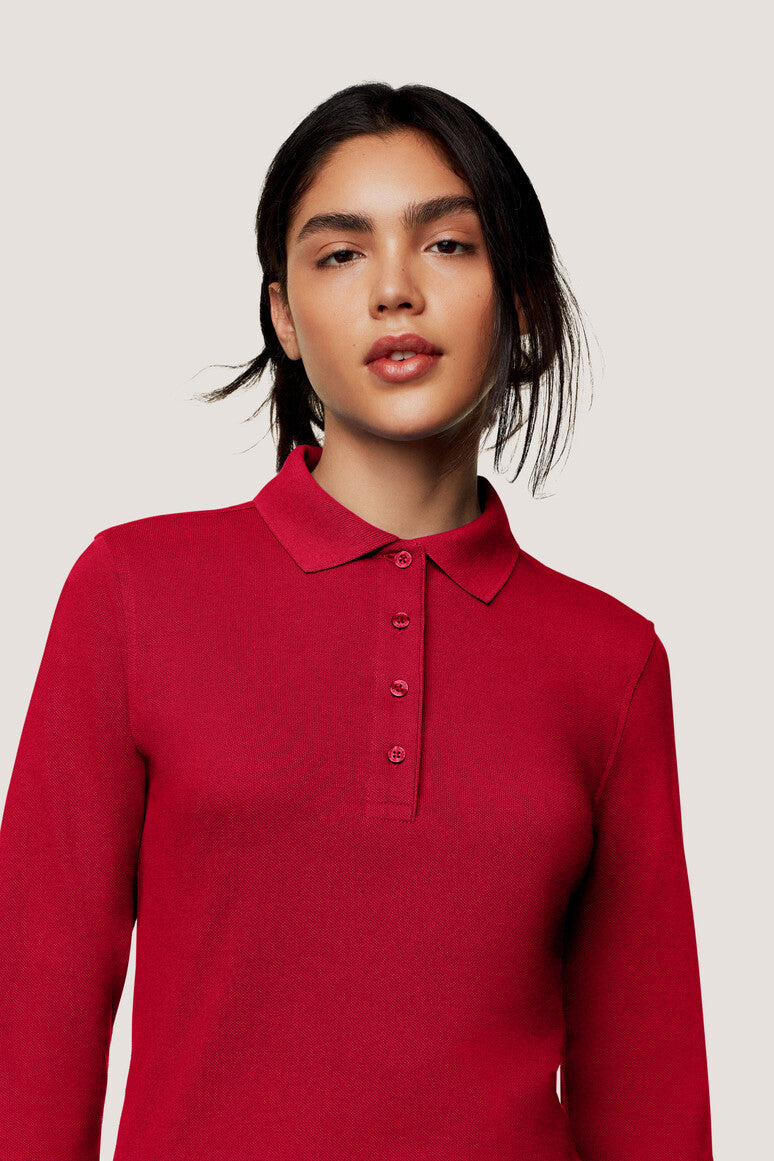 Damen Longsleeve-Poloshirt Mikralinar