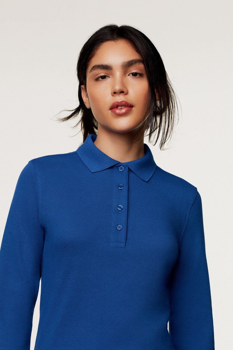 Damen Longsleeve-Poloshirt Mikralinar