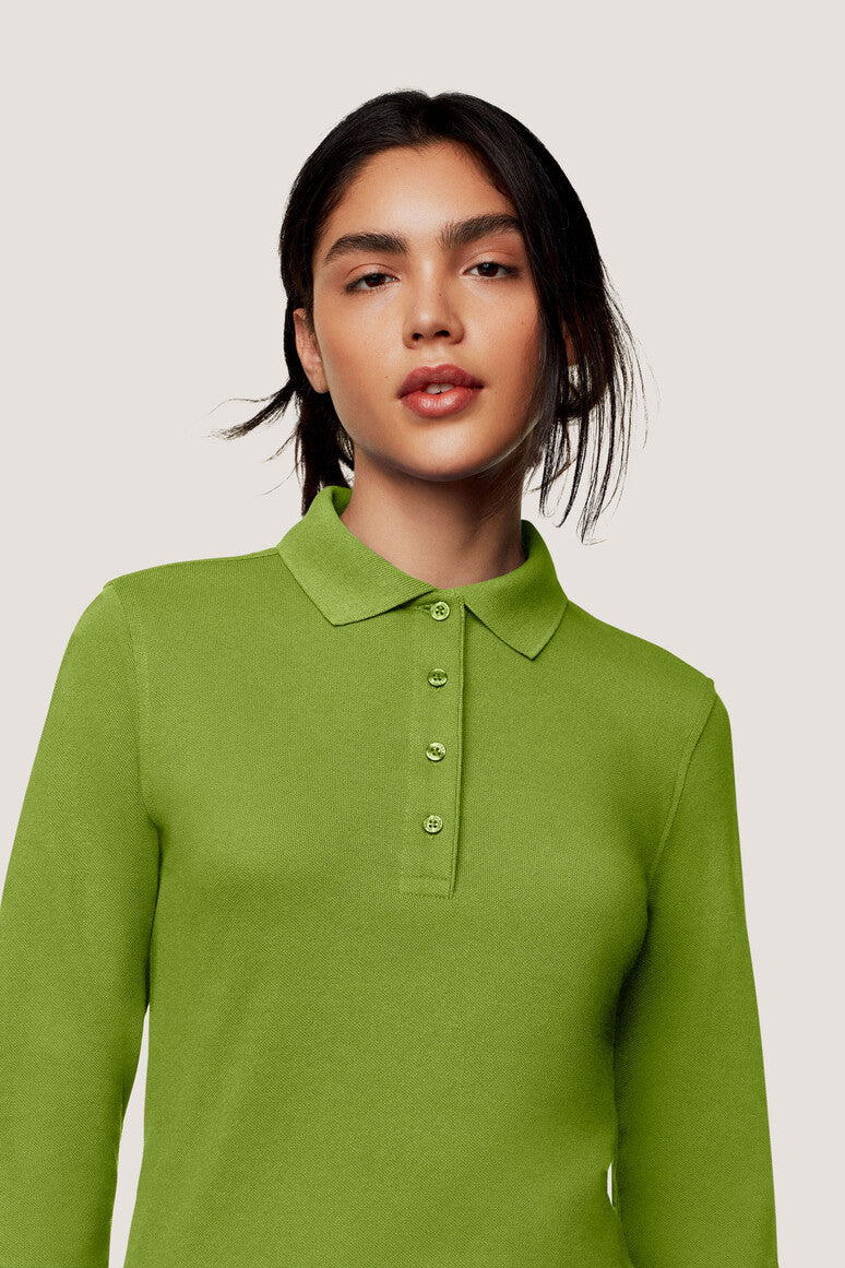 Damen Longsleeve-Poloshirt Mikralinar